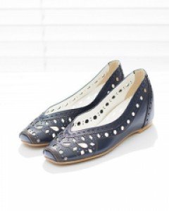 천연소가죽수제화 구멍숑숑 플랫슈즈