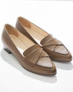 뱀피무늬가죽 심플라인로퍼