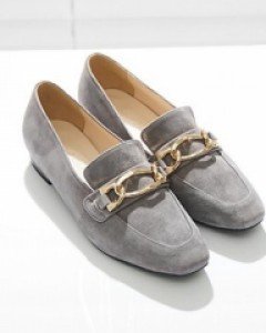 세무그레이컬러 골드체인 로퍼