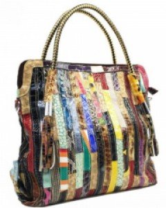 유니크한 컬러풀 패치워크 숄더백