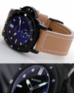 [DM.03] 형광포인트 오토매틱 가죽시계