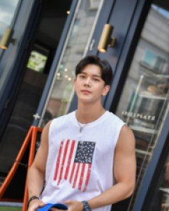 [LMA.68] 썸머 패치 성조기 프린팅 나시티