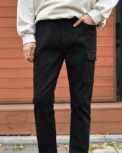 [CN.671] 스탠다드 허리밴딩 카고 데님팬츠