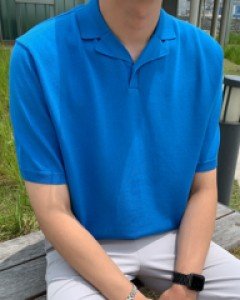 [JER.24] 썸머 오픈카라 원버튼 반팔 니트