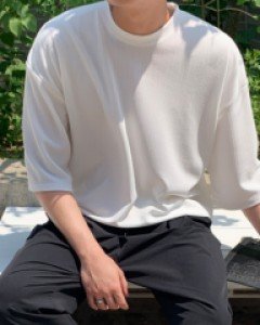 [LW.102] 소장가치 100만점 잔골지 링클프리 스판 7부 티셔츠