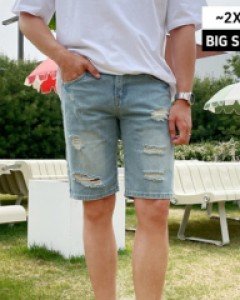 [GEN.04] 빈티지한 헤짐포인트 워싱 데님 반바지