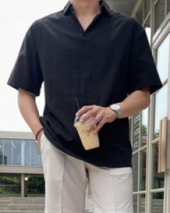 [PN.75] 깔끔하게 입기좋은 썸머 오픈카라 반팔 셔츠