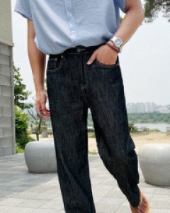 [TJ.12] YKK 스타일리시 블랙생지 와이드 데님팬츠