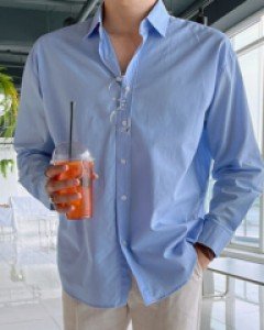 [WAW.22] 한여름에도 쾌적하게 코튼 오버핏 긴팔 셔츠