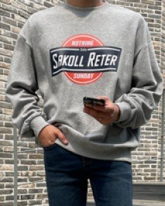 [NON.04] 오버핏의 멋스러운 프린팅 코튼 맨투맨