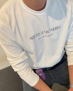 [PLD.06] 이너로 입기 좋은 심플 레터링 분또스판 긴팔 티셔츠