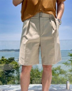 [PB.94] 나 오늘좀 꾸몄다 바이오워싱 버뮤다핏 벨티드 린넨 스판 반바지