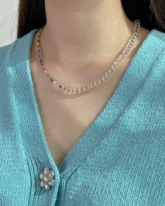 Bali Biki & Clear Ball Necklace
