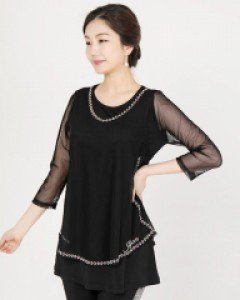 [댄스복] 조끼배색 롱티