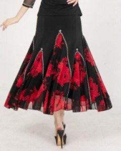 [댄스복] 꽃나염 보석 롱치마