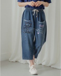 쿨워싱 배기밴딩 8부바지 [소프트]