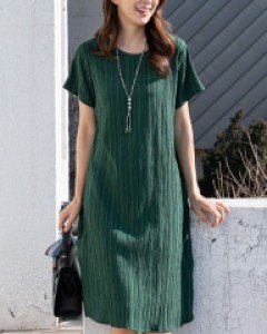 플리츠 인견원피스 [그린]