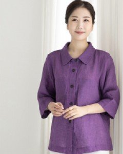 부띠끄 린넨 카라남방 [퍼플]