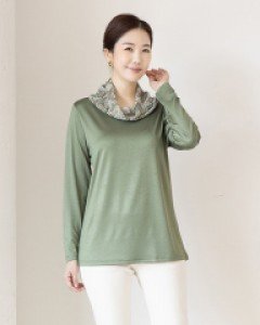 프리미엄 실크 터틀블라우스