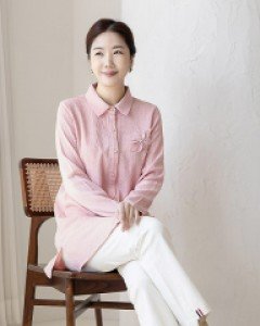 프리미엄 주름 코사지 롱남방