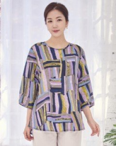 페인팅 인견블라우스