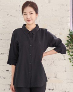 라온 인견 남방 [블랙]