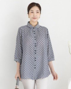 [프리미엄] 미니카라 체크남방