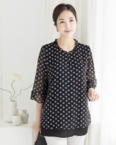 [프리미엄] 듀오 배색 블라우스