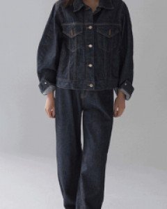 [무료배송] 힙 스티치 와이드 생지 팬츠