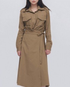 [무료배송] 포켓 스트랩 트렌치 원피스 (2 color)