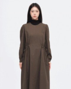 [무료배송] 롱 셔링 리본 원피스 #62