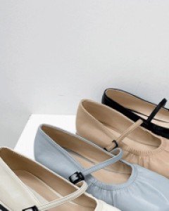 [무료배송] 셔링 플랫 메리제인 슈즈 (4 color)