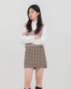 [무료배송] 하운드투스 체크 미니 스커트 (2 color)