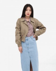 [무료배송] 언발란스 버튼 롱 데님 스커트  K0302