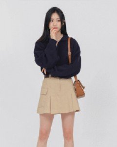 [무료배송] 더블 포켓 플리츠 미니 스커트 U2903 (3 color)