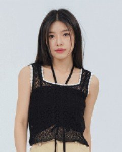 [무료배송] 배색 시스루 짜임 슬리브리스 U1404 (4 color)