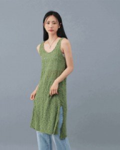 [무료배송] 밑단 슬릿 롱 데님 팬츠 U2605