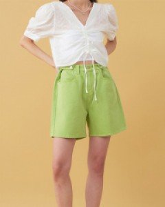 [무료배송] 비비드 컬러 비조 코튼 하프 팬츠 U0607 (2 color)