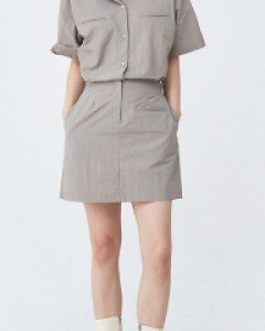 [무료배송] 나일론 셋업 페이크 포켓 스커트 U1407 (5 color)