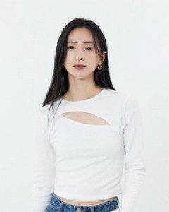 [무료배송] 홀 트임 스판 슬림 T U0609