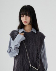 [무료배송] 알파카 울 그런지 롱 베스트 U0710