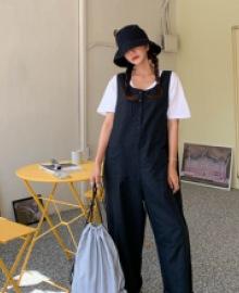 Mui Linen Suspenders Pants