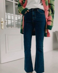 Hand brushed banding boot cut pants