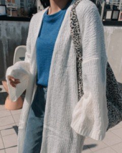 Olly strap wool long cardigan