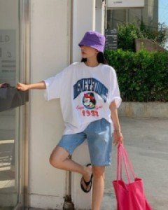 Paro banding denim shorts