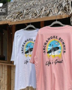 Surfing printing Boxy Short T shirts