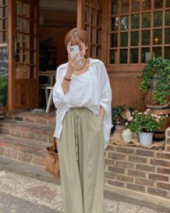 Wrinkle Basic Long Shirt