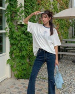 Dark Main Banding Boot Cut Pants