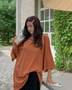 Andy Linen slit 7-part long tee