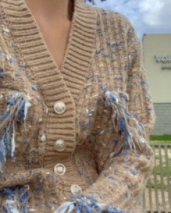 Jelly tweed knit cardigan